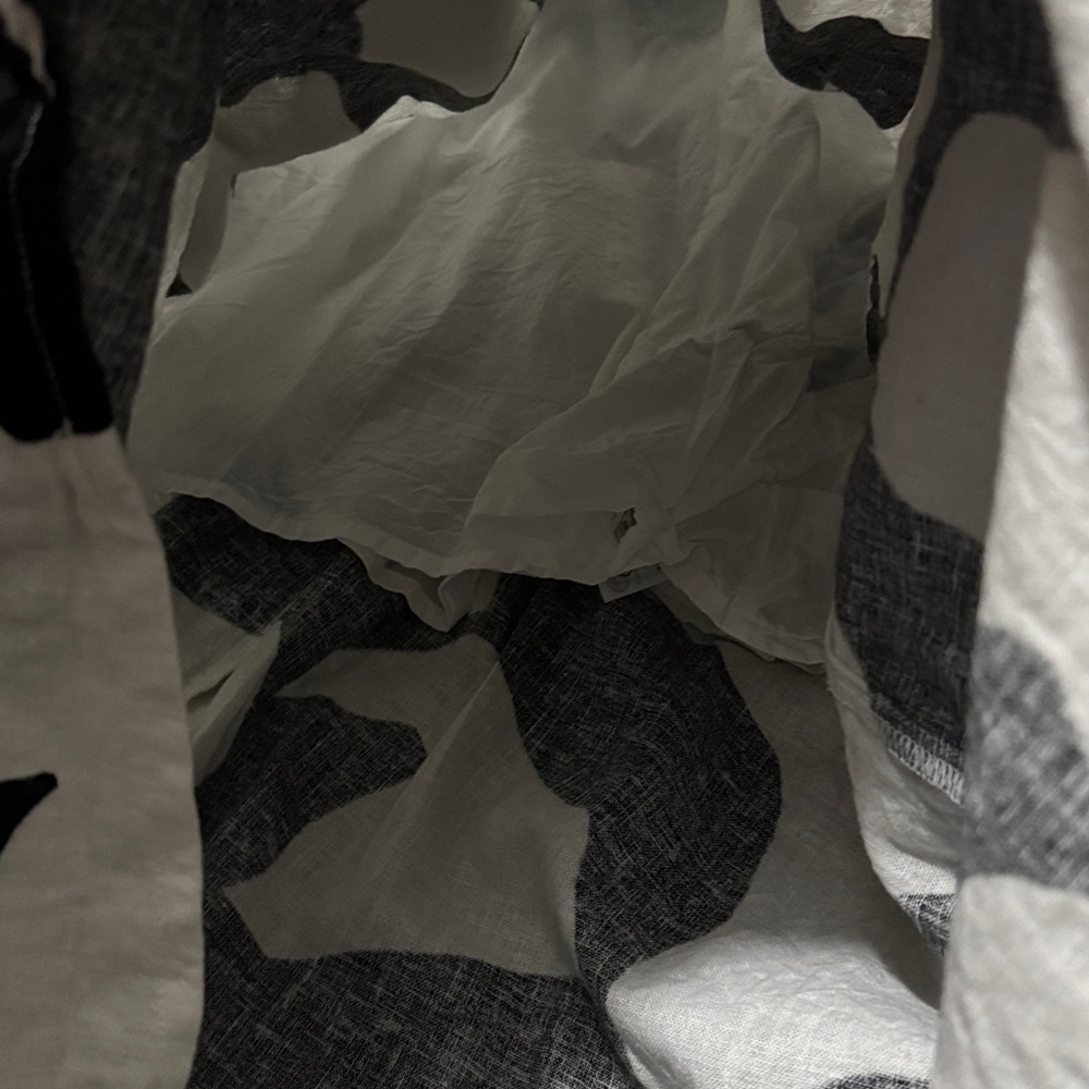 A & F Cotton Linen Maxi Dress-Black/White-Sz xs-Fitted Bodice-Pockets-ZipUp Back - Picture 12 of 13